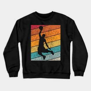 Basketball Slam Dunk 2 Outdoor Sports Retro Sunset Design Crewneck Sweatshirt